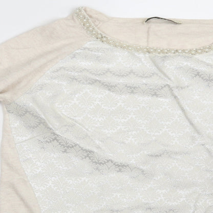 Womens UK Size S Oasis Beige Pullover Jumper