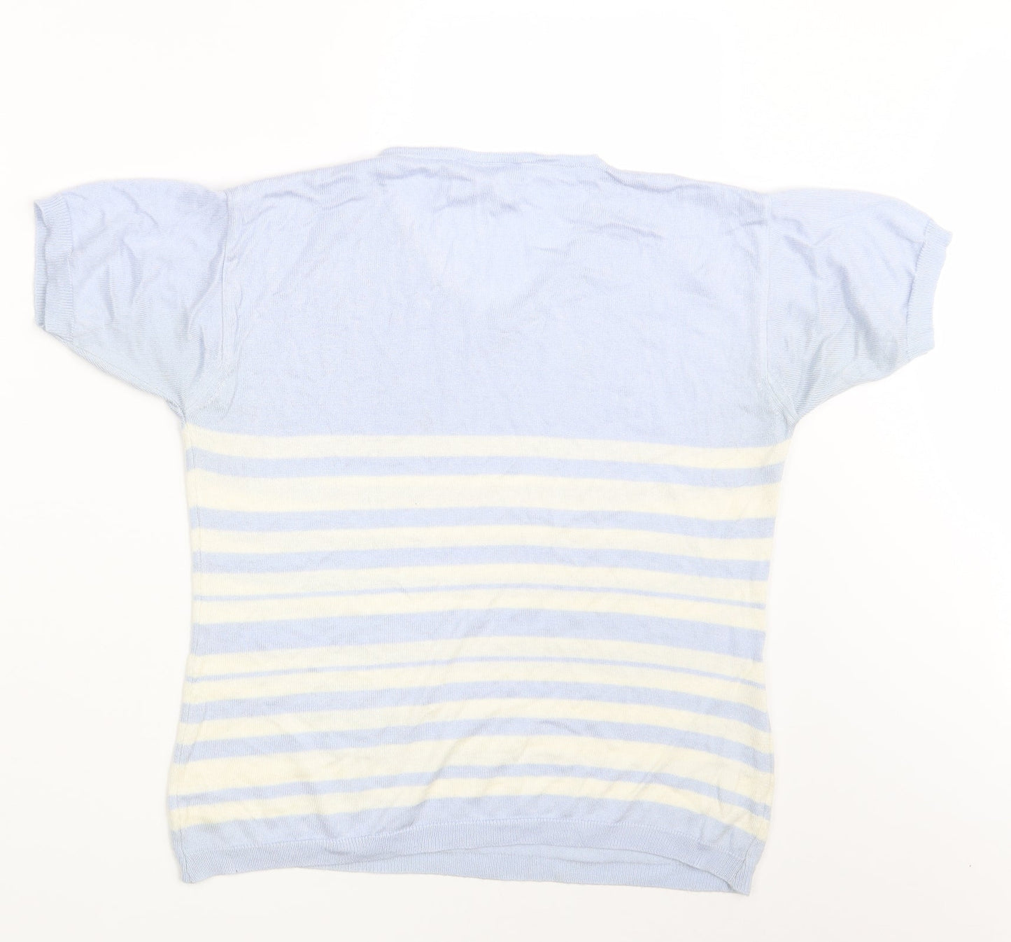 Sara Woman Womens Blue Striped  Pullover Sweatshirt Size 14