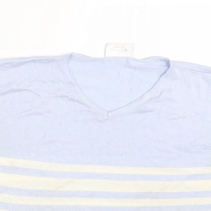 Sara Woman Womens Blue Striped  Pullover Sweatshirt Size 14