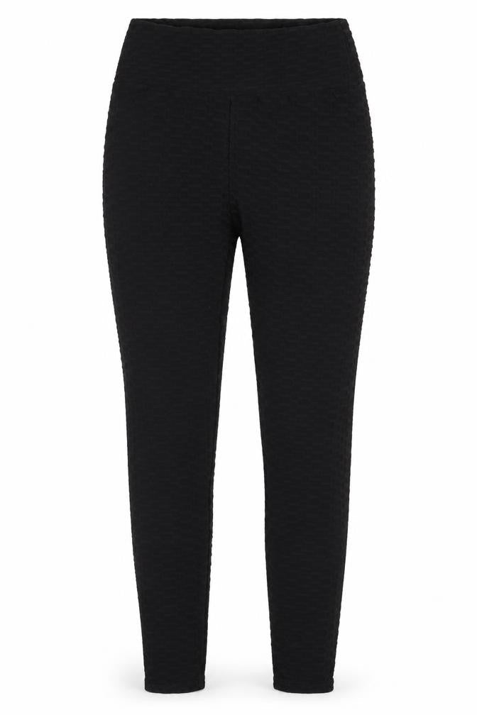 Front view of Cherry Koko women’s black jegging leggings, size M, 26-inch leg