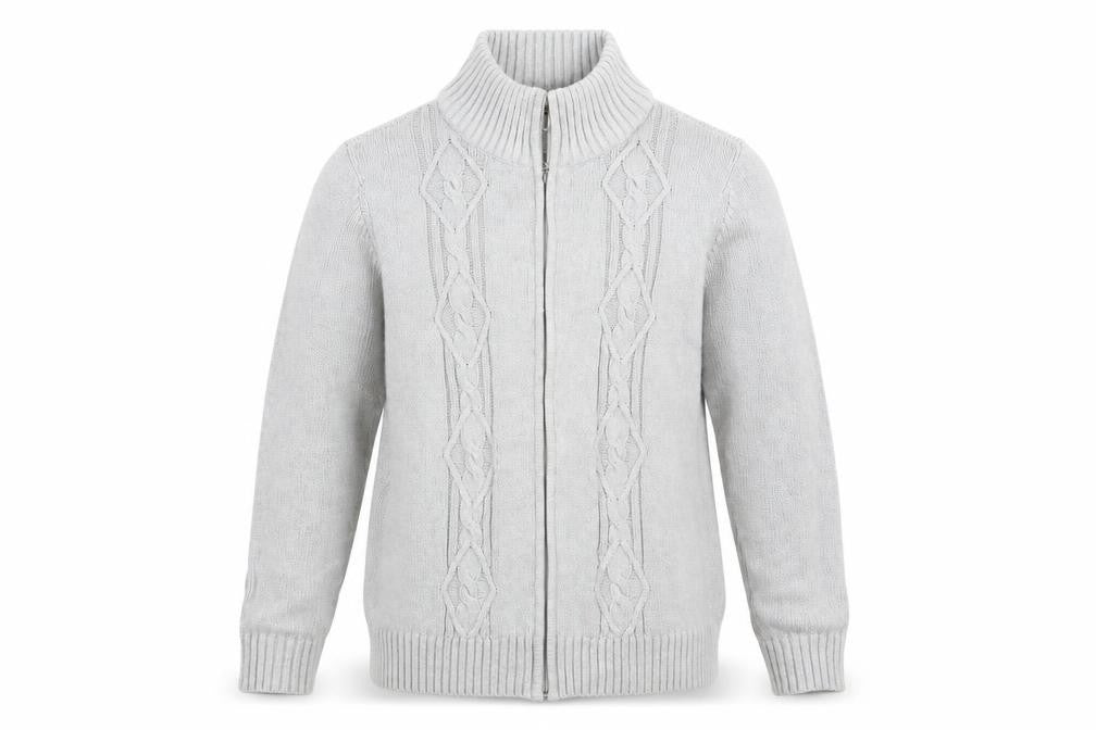 Bonmarché Mens Grey Knit Full Zip Jumper Size M