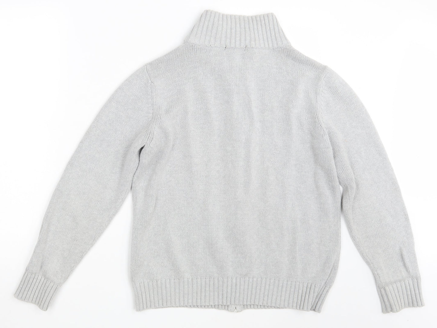 BM Mens Grey  Knit Full Zip Jumper Size M