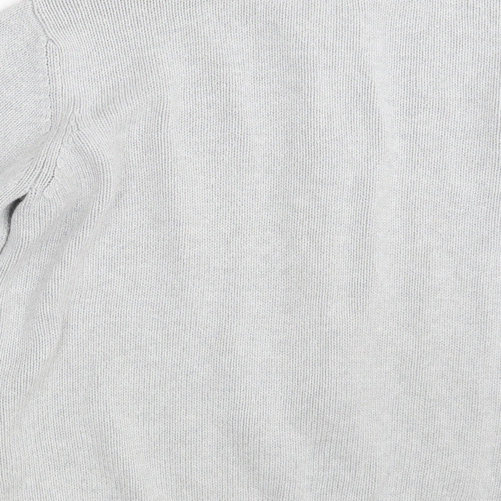 BM Mens Grey  Knit Full Zip Jumper Size M