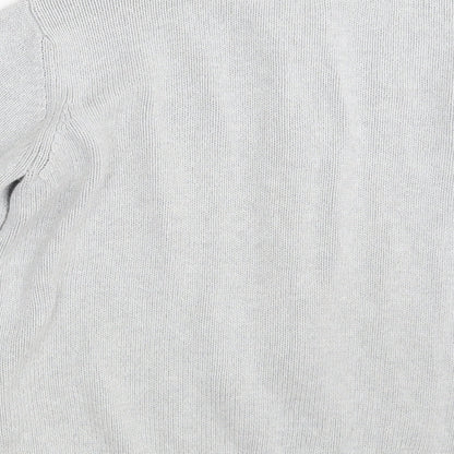 BM Mens Grey  Knit Full Zip Jumper Size M