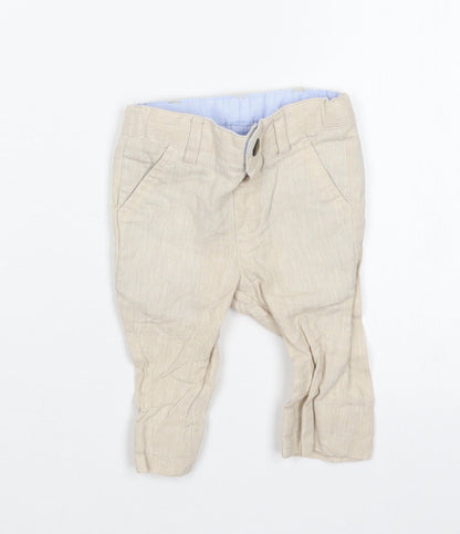 Marks and Spencer Boys Beige   Cargo Trousers Size 3-6 Months