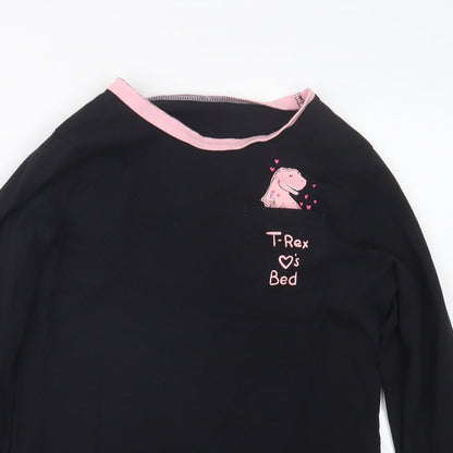 George Girls Black Geometric  Top Pyjama Top Size 11-12 Years