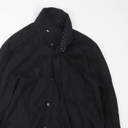 H&M Mens Black    Button-Up Size L