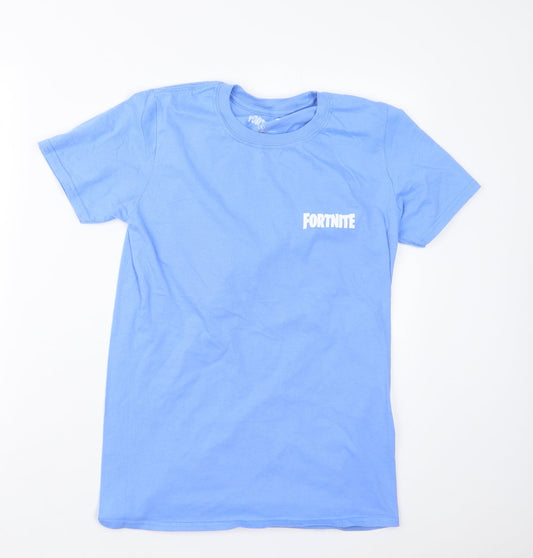 Mens UK Size S Fortnite Blue  T-Shirt