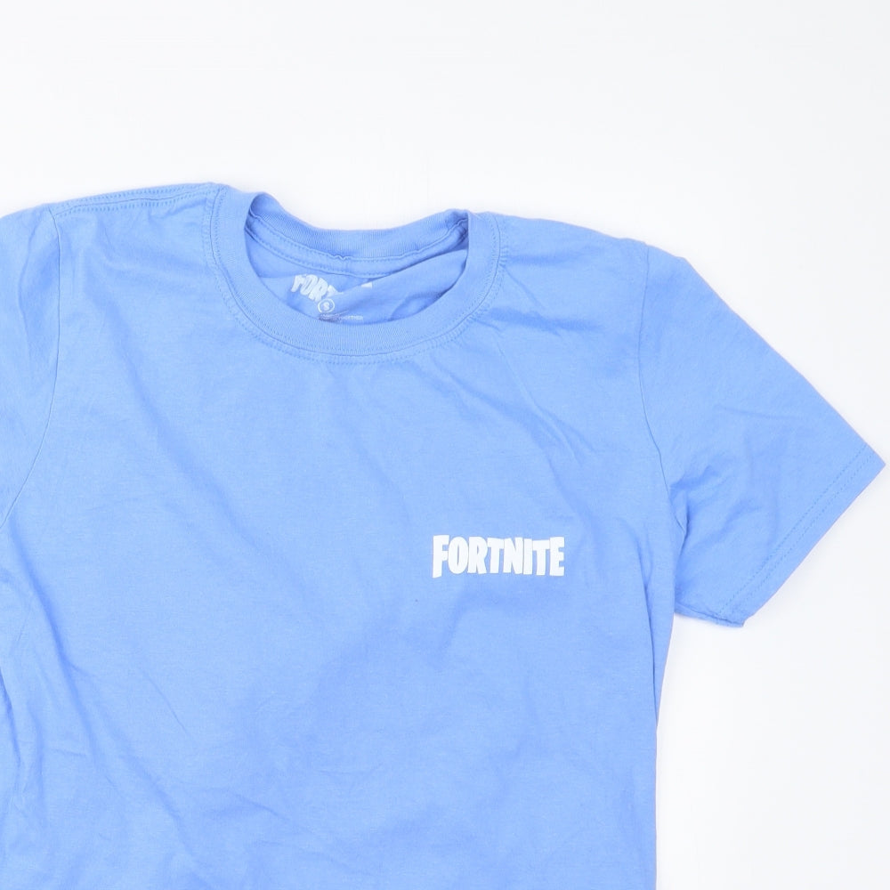 Mens UK Size S Fortnite Blue  T-Shirt
