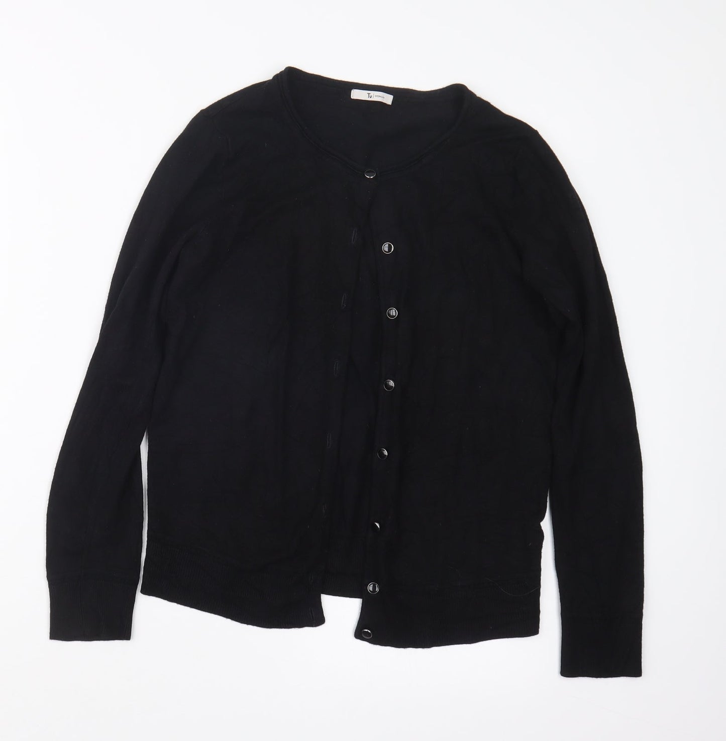 TU Womens Black  Knit Cape Jumper Size 10