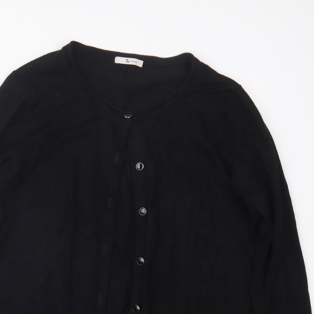TU Womens Black  Knit Cape Jumper Size 10