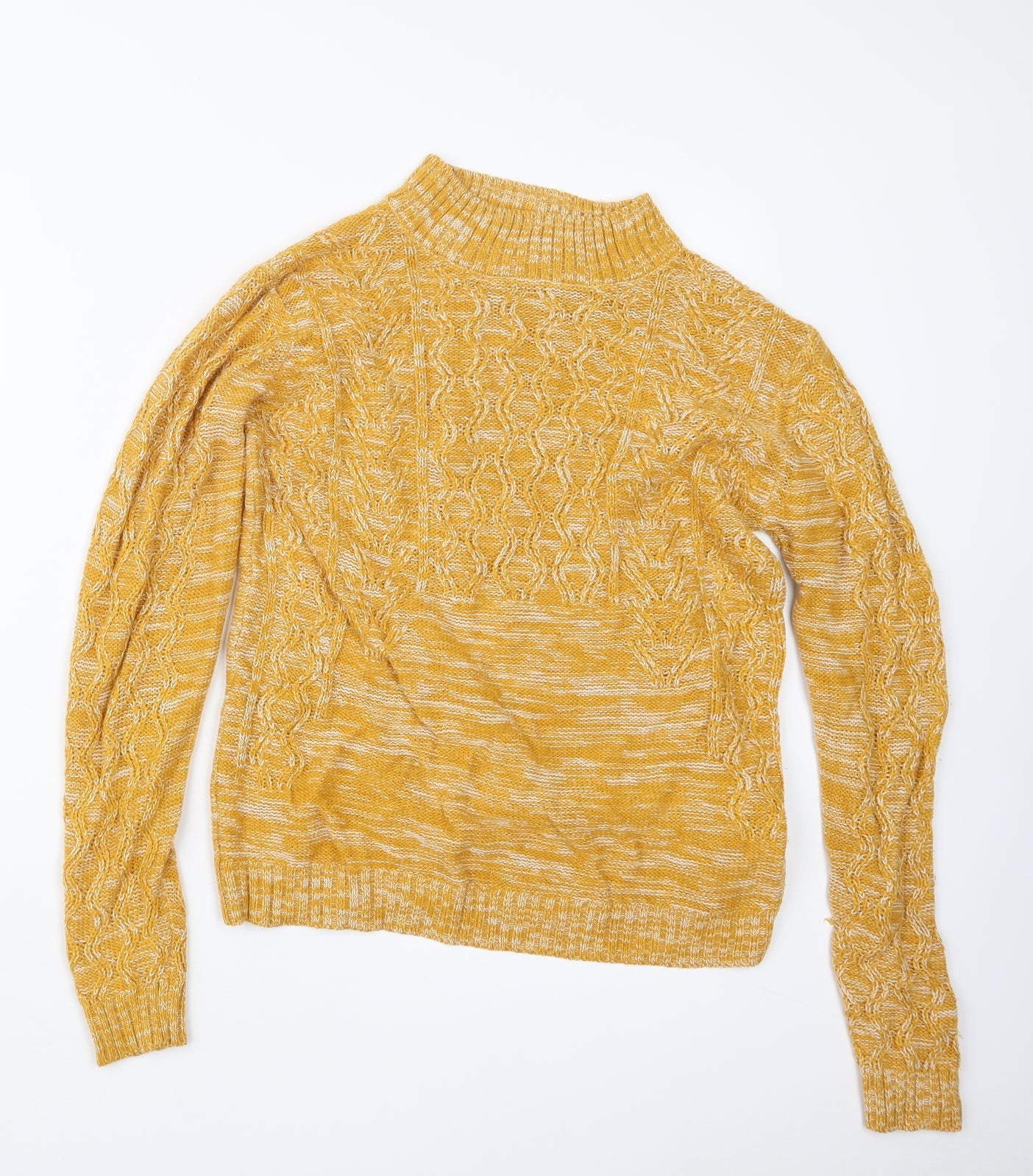 Womens UK Size M Papaya Yellow Pullover Jumper