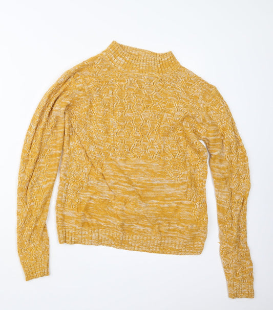 Womens UK Size M Papaya Yellow Pullover Jumper