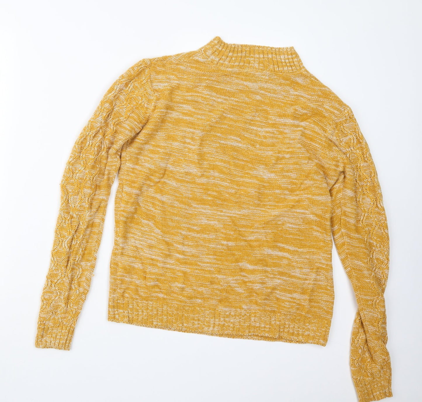 Womens UK Size M Papaya Yellow Pullover Jumper