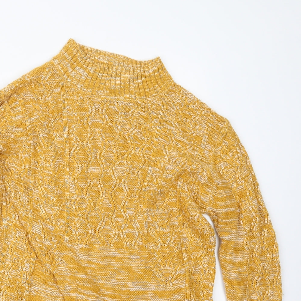 Womens UK Size M Papaya Yellow Pullover Jumper