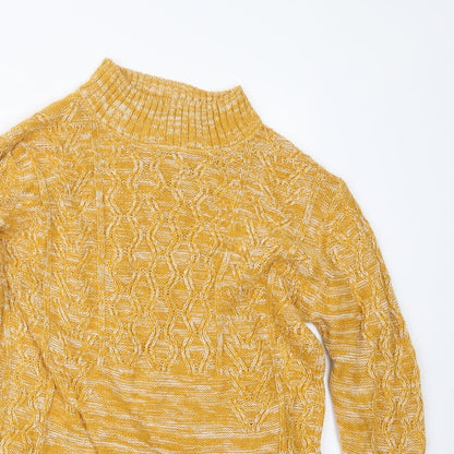 Womens UK Size M Papaya Yellow Pullover Jumper