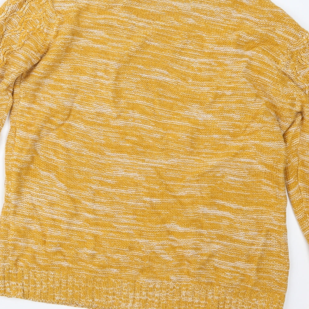 Womens UK Size M Papaya Yellow Pullover Jumper