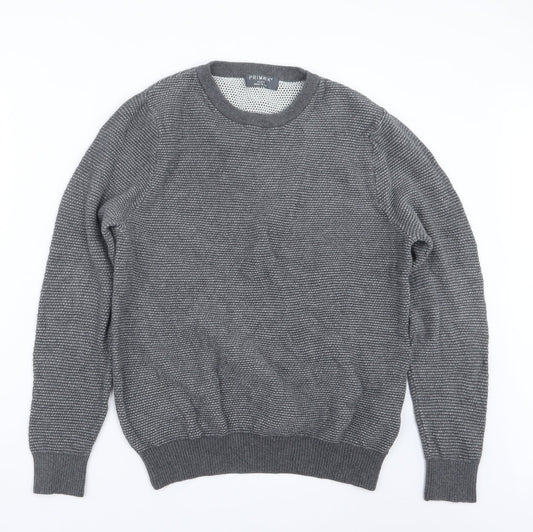 Primark Mens Grey  Knit Pullover Jumper Size M