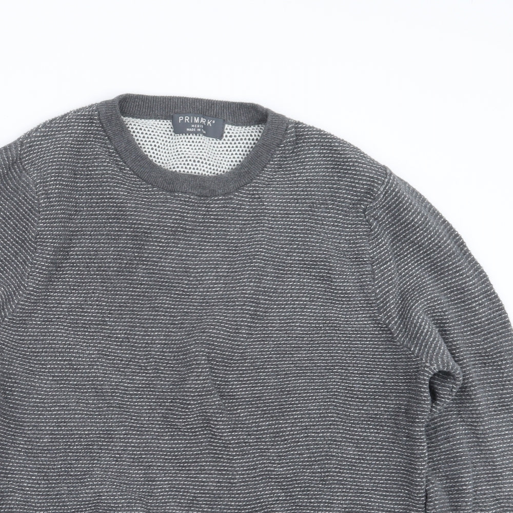 Primark Mens Grey  Knit Pullover Jumper Size M
