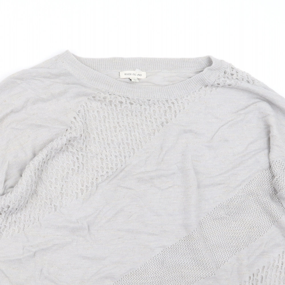 Womens UK Size 10 River Island Grey Pullover Jumper