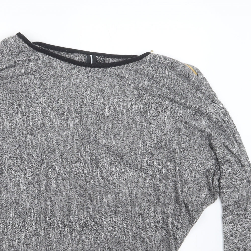 Womens UK Size 8 Izabel London Grey Pullover Jumper