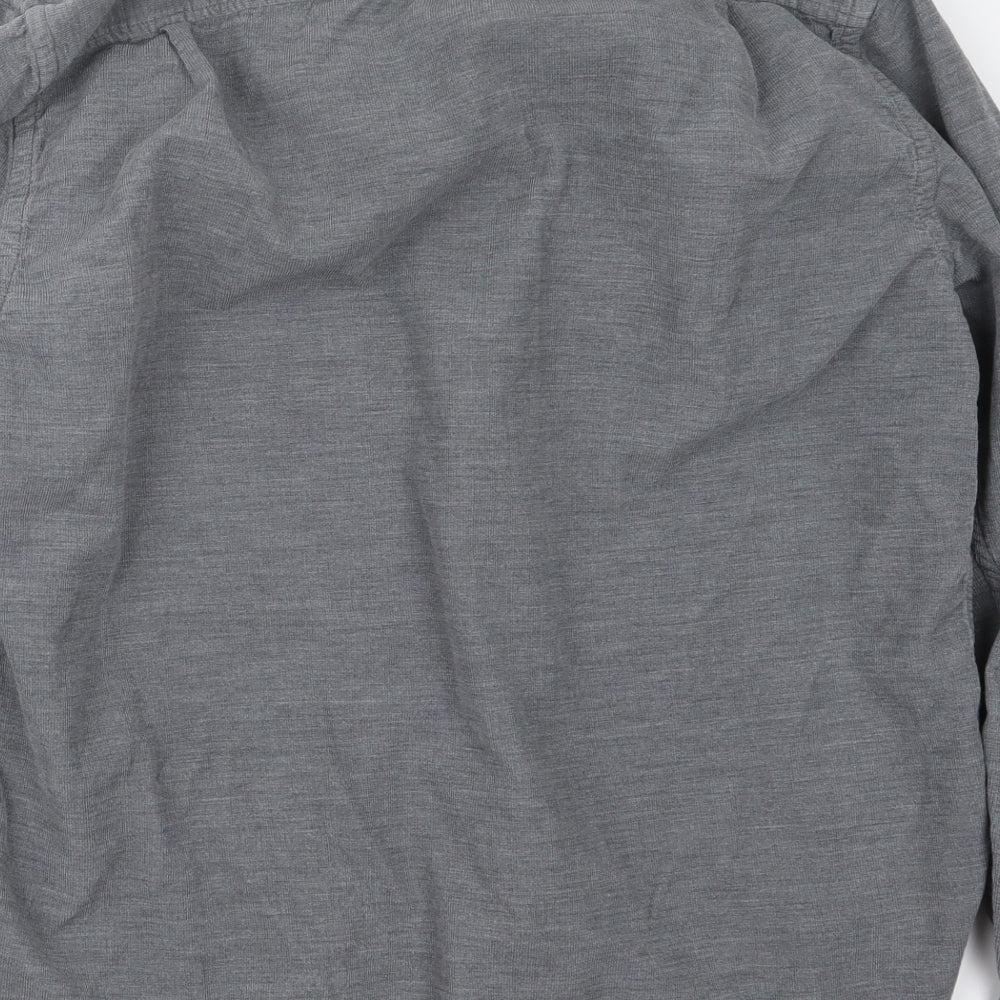 Mens UK Size M Black Brown 1826 Grey  Button-Up Long Sleeve Casual Shirt