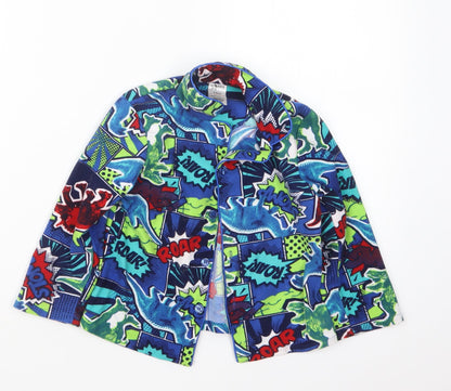 Peacocks Boys Green Geometric   Pyjama Top Size 3-4 Years