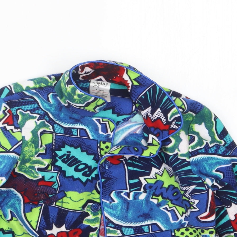 Peacocks Boys Green Geometric   Pyjama Top Size 3-4 Years