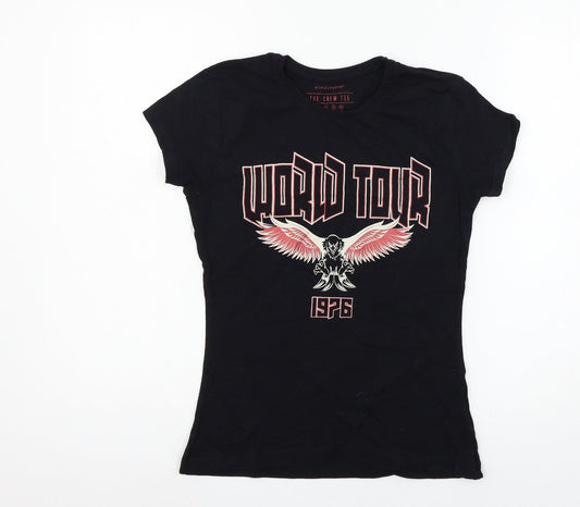 Womens UK Size 6 Atmosphere Black Basic T-Shirt