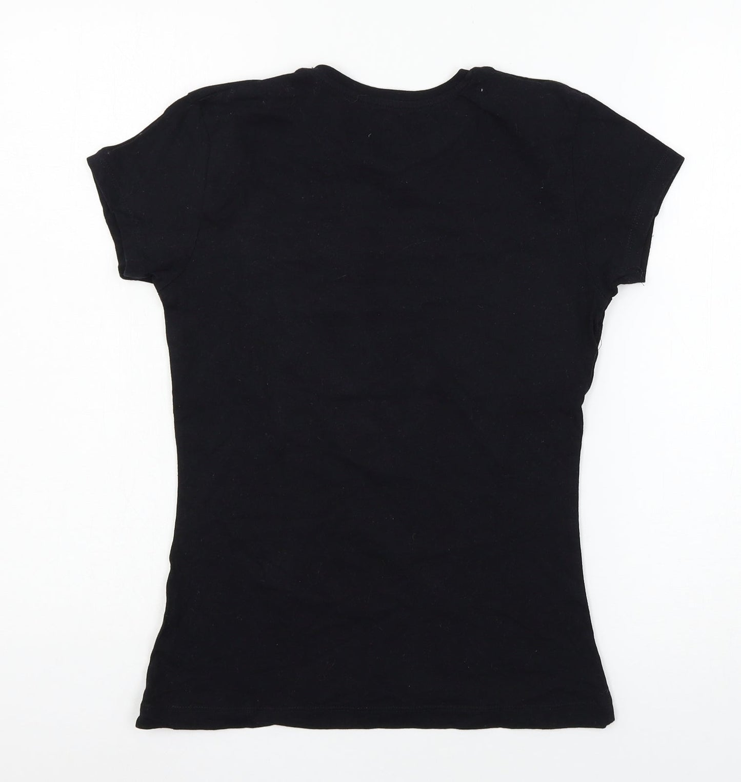 Womens UK Size 6 Atmosphere Black Basic T-Shirt