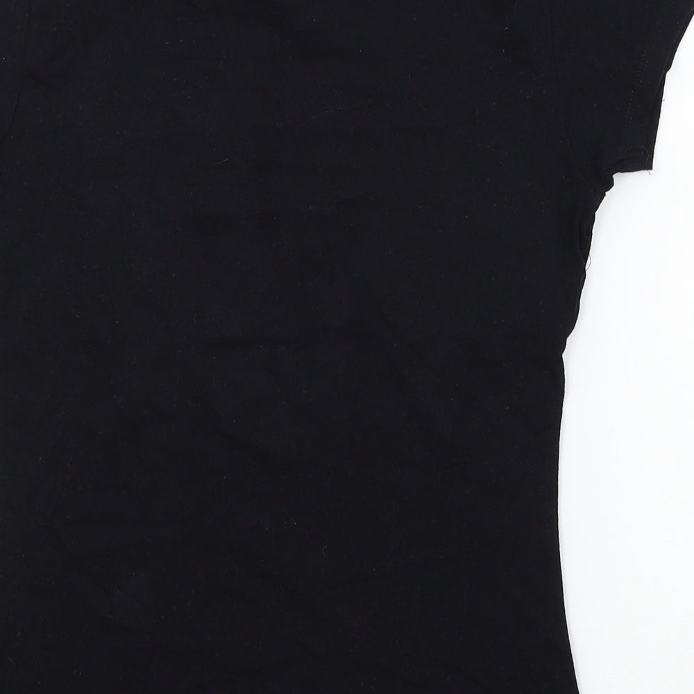 Womens UK Size 6 Atmosphere Black Basic T-Shirt