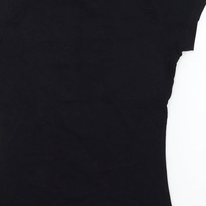 Womens UK Size 6 Atmosphere Black Basic T-Shirt