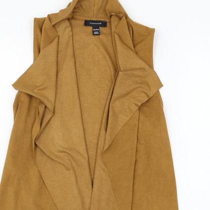 Close-up detail of Atmosphere women’s brown velour jacket, size M
