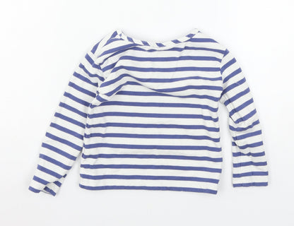 Bopster & Mimi Boys Blue Striped Jersey Basic T-Shirt Size 2 Years