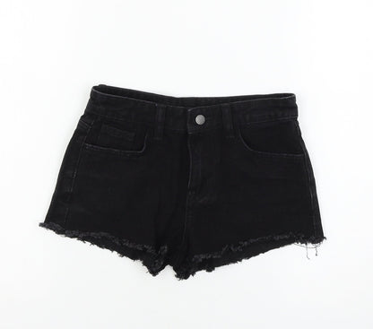 SheIn Girls Black  Denim Hot Pants Shorts Size 9 Years