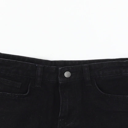 SheIn Girls Black  Denim Hot Pants Shorts Size 9 Years