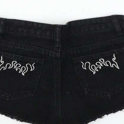 SheIn Girls Black  Denim Hot Pants Shorts Size 9 Years