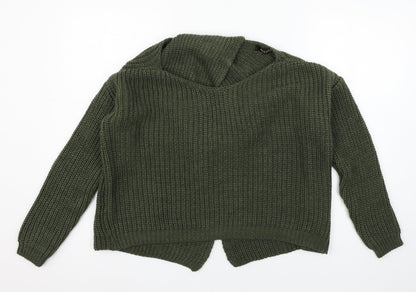 Womens UK Size S Misspap Green Pullover Jumper