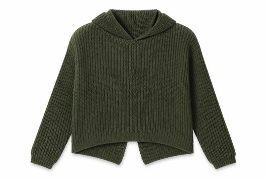 Front view of Misspap women’s green knit jumper, size S
