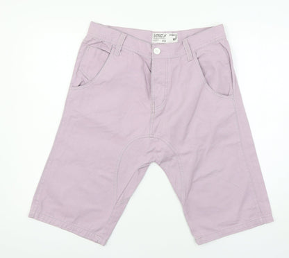 D-Struct Womens Purple  Denim Chino Shorts Size 34 in
