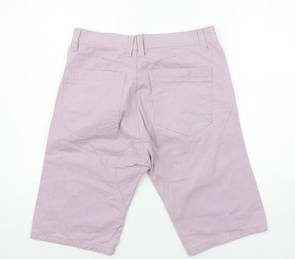 D-Struct Womens Purple  Denim Chino Shorts Size 34 in