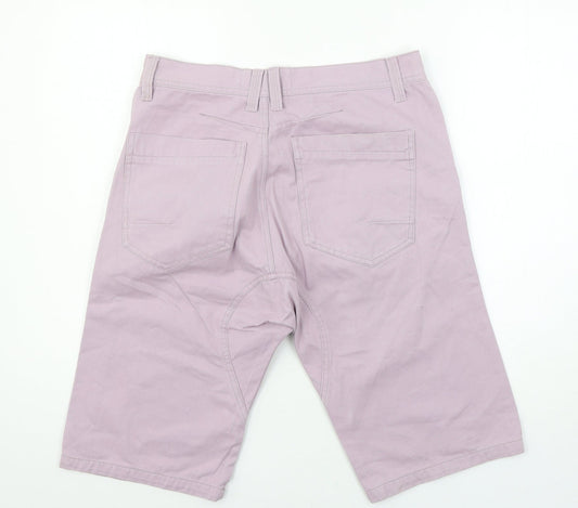 D-Struct Womens Purple  Denim Chino Shorts Size 34 in