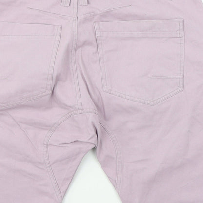 D-Struct Womens Purple  Denim Chino Shorts Size 34 in
