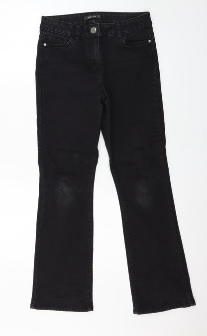 Womens UK Size 10 Preworn Regular Fit Straight Black Jeans