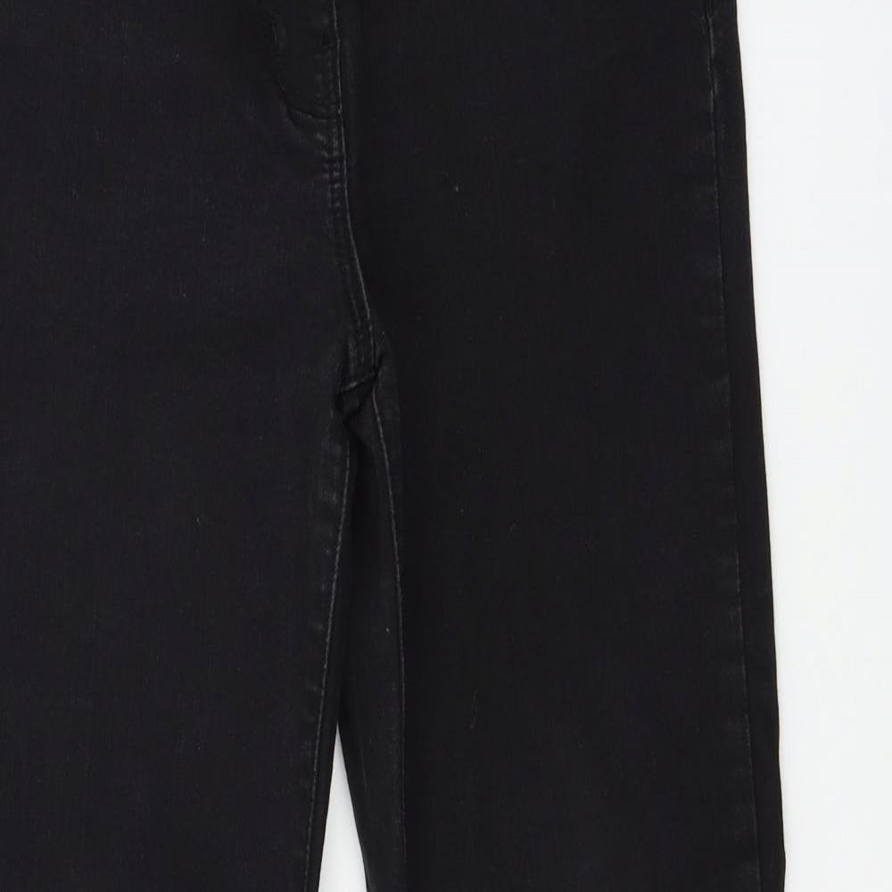 Womens UK Size 10 Preworn Regular Fit Straight Black Jeans