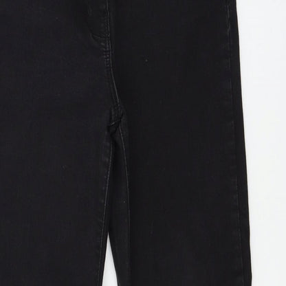 Womens UK Size 10 Preworn Regular Fit Straight Black Jeans