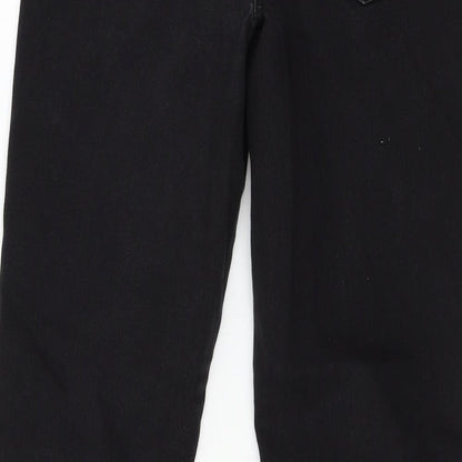 Womens UK Size 10 Preworn Regular Fit Straight Black Jeans