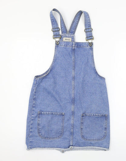 Denim & Co. Womens Blue  Denim Pinafore/Dungaree Dress  Size 8