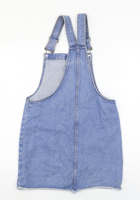 Denim & Co. Womens Blue  Denim Pinafore/Dungaree Dress  Size 8