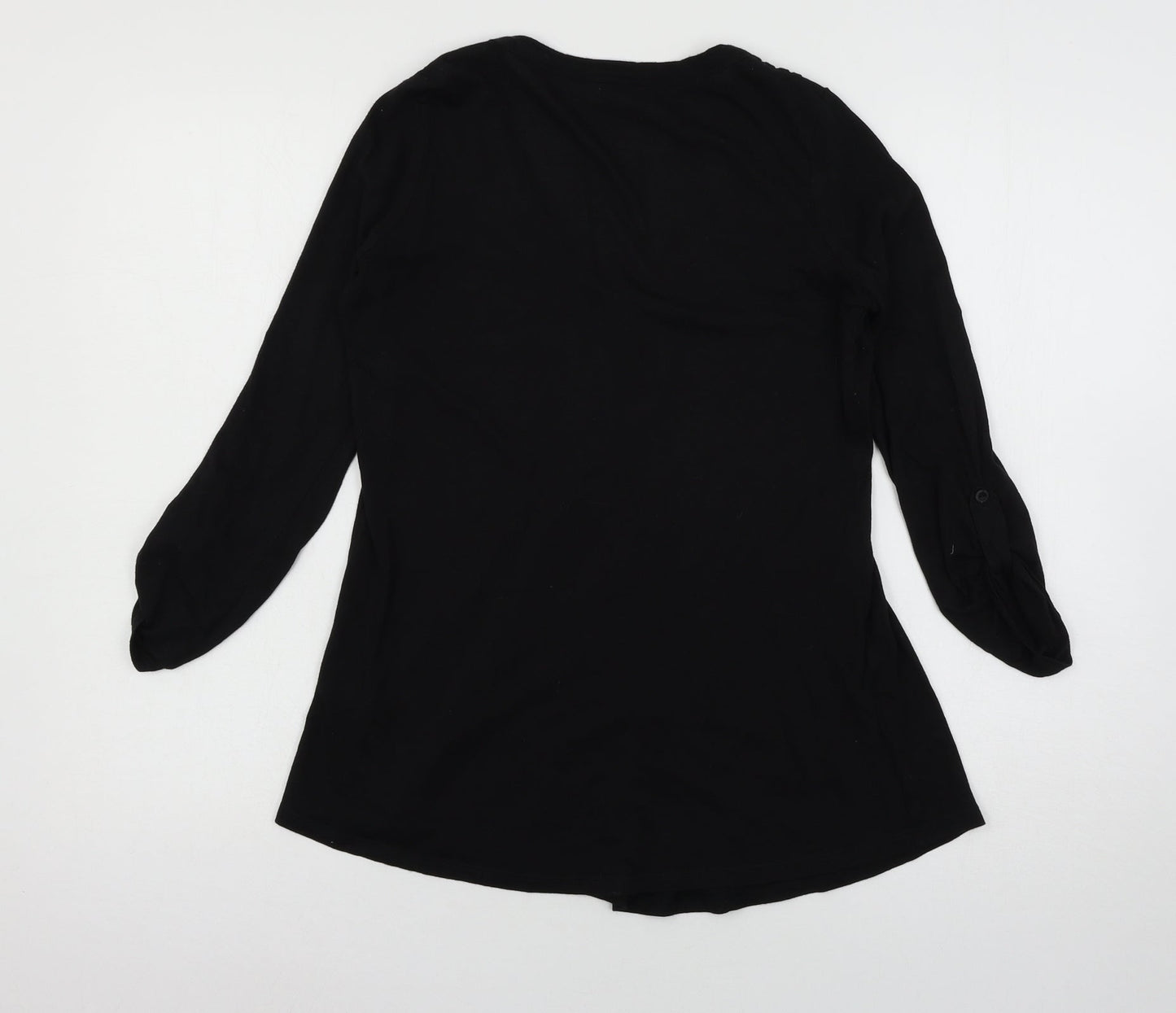 Womens UK Size 10 New Look Black Basic T-Shirt